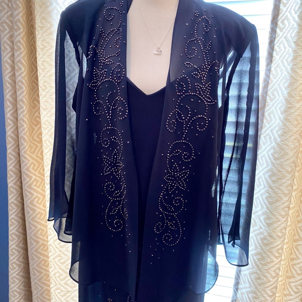 formal navy 2pc dress